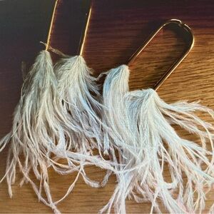 CULT GAIA | « Meta » Ostrich Feather Statement Earrings White NEW